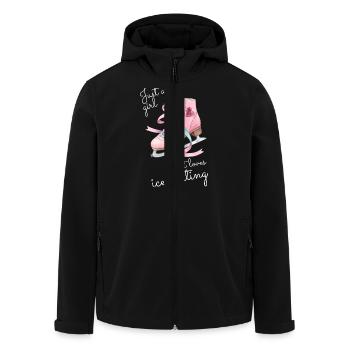 Just a Girl Who Loves Iceskates Girly Design - Men’s Recycled Softshell Jacket by Stanley/Stella - black - Front - AI Model Male 185 light (185cm)