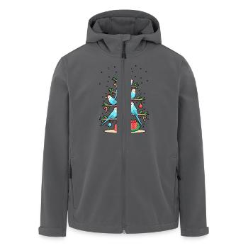 Arbre de Noël Perruche Oiseau Arbre de Noël - Veste softshell homme en polyester recyclé Stanley/Stella - noir - Devant - AI Model Male 185 light (185cm)