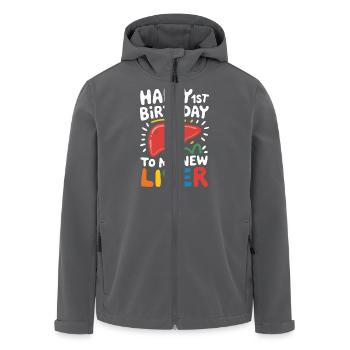 Dankbarkeit für ein neues Leben - Recycelte Männer Softshell-Jacke von Stanley/Stella - Anthrazit - Vorne - AI Model Male 185 light (185cm)