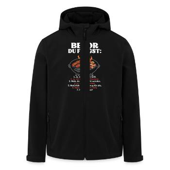 Bevor Du Fragst Grillmeister - Recycelte Männer Softshell-Jacke von Stanley/Stella - Schwarz - Vorne - AI Model Male 185 light (185cm)