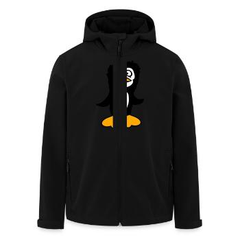 Pinguin guckt verwirrt dumm komisch Grimasse Blick - Recycelte Männer Softshell-Jacke von Stanley/Stella - Schwarz - Vorne - AI Model Male 185 light (185cm)