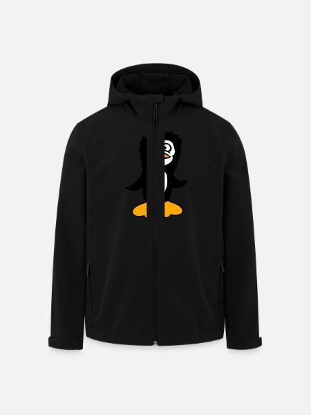 Pinguino sembra confuso stupido divertente smorfia sguardo - Giacca softshell uomo in poliestere riciclato di Stanley/Stella - nero