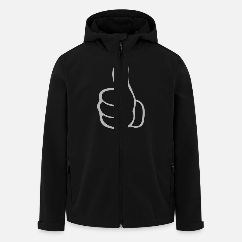 hand daumen hoch - Recycelte Männer Softshell-Jacke von Stanley/Stella - Schwarz