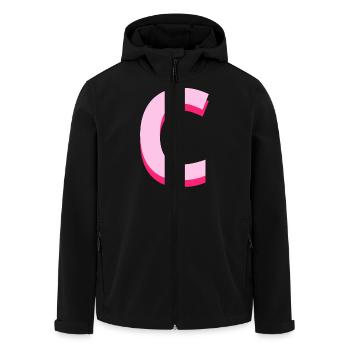 Letter c pink pop and modern - Men’s Recycled Softshell Jacket by Stanley/Stella - black - Front - AI Model Male 185 light (185cm)