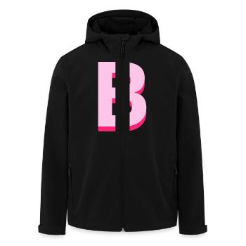 Lettre b rose pop et moderne - Veste softshell homme en polyester recyclé Stanley/Stella - noir - Devant - AI Model Male 185 light (185cm)