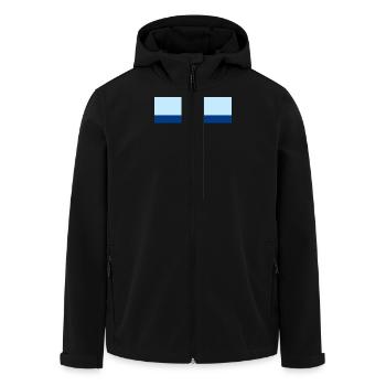 Pop und moderner blauer Buchstabe t - Recycelte Männer Softshell-Jacke von Stanley/Stella - Schwarz - Vorne - AI Model Male 185 light (185cm)