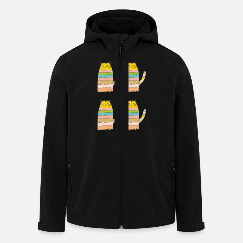 Boucles de chat quadruples - Veste softshell homme en polyester recyclé Stanley/Stella - noir