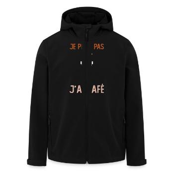 Je Peux Pas J'ai Café Barista - Veste softshell homme en polyester recyclé Stanley/Stella - noir - Devant - AI Model Male 185 light (185cm)