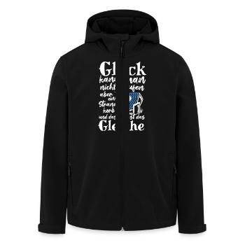 Glück kann man nicht kaufen, aber einen Strandkorb - Recycelte Männer Softshell-Jacke von Stanley/Stella - Schwarz - Vorne - AI Model Male 185 light (185cm)