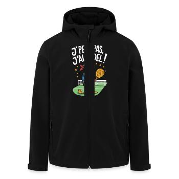 J'peux pas j'ai Padel ! - Veste softshell homme en polyester recyclé Stanley/Stella - noir - Devant - AI Model Male 185 light (185cm)
