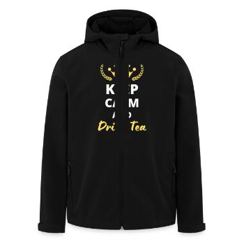 Keep Calm and Drink Tea - Veste softshell homme en polyester recyclé Stanley/Stella - noir - Devant - AI Model Male 185 light (185cm)