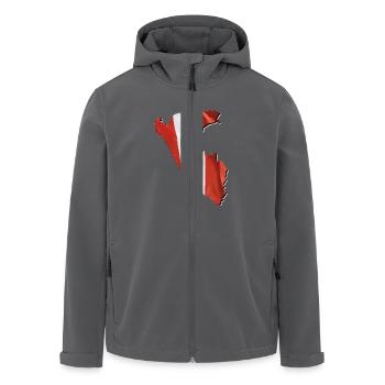 Peru flag in the map of Peru - Men’s Recycled Softshell Jacket by Stanley/Stella - anthracite - Front - AI Model Male 185 light (185cm)