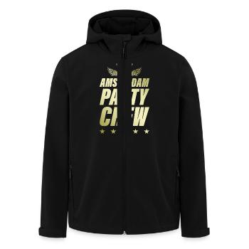 Amsterdam Party Crew Gold - Men’s Recycled Softshell Jacket by Stanley/Stella - black - Front - AI Model Male 185 light (185cm)