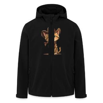 Cute Cowboy Cat - Men’s Recycled Softshell Jacket by Stanley/Stella - black - Front - AI Model Male 185 light (185cm)