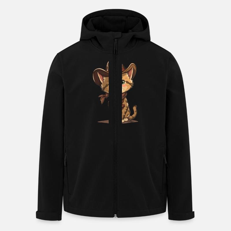 Cute Cowboy Cat - Men’s Recycled Softshell Jacket by Stanley/Stella - black