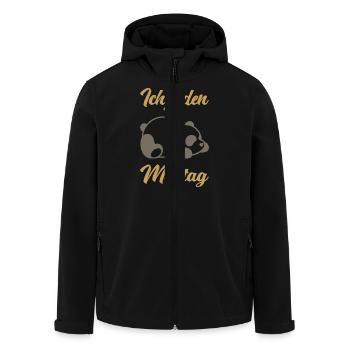 Lustig Panda Pandabär Spruch Geschenk Geschenkidee - Recycelte Männer Softshell-Jacke von Stanley/Stella - Schwarz - Vorne - AI Model Male 185 light (185cm)