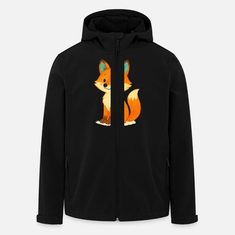 fuchs comic - Recycelte Männer Softshell-Jacke von Stanley/Stella - Schwarz