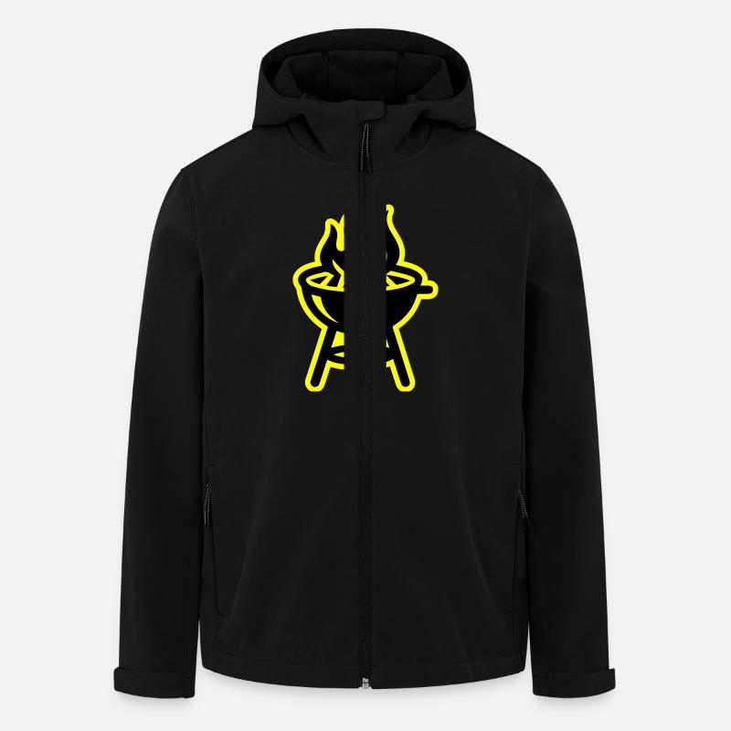 Grill Symbol Feuer - Recycelte Männer Softshell-Jacke von Stanley/Stella - Schwarz