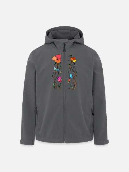 Blumen - Recycelte Männer Softshell-Jacke von Stanley/Stella - Schwarz