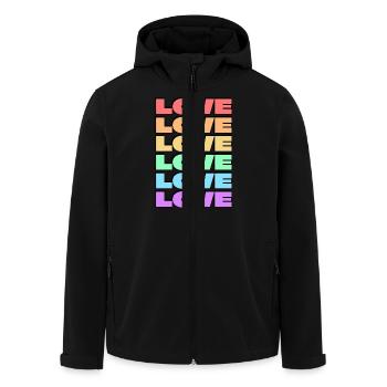 Amour 6 couleurs arc-en-ciel gay pride LGBTQ pastel - Veste softshell homme en polyester recyclé Stanley/Stella - noir - Devant - AI Model Male 185 light (185cm)