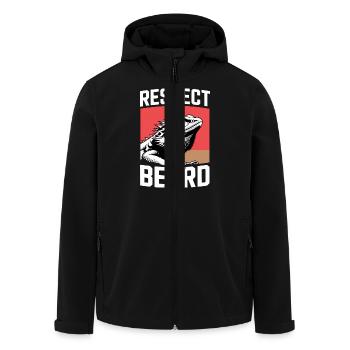 Respect the Beard! Bartagame Reptil Terraristik - Recycelte Männer Softshell-Jacke von Stanley/Stella - Schwarz - Vorne - AI Model Male 185 light (185cm)