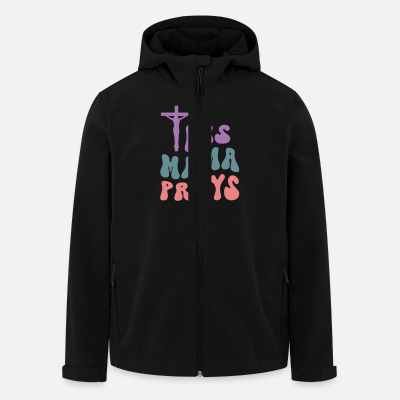 This Mama Prays - Recycelte Männer Softshell-Jacke von Stanley/Stella - Schwarz