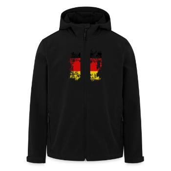 Flagge Deutschland Destroyed Effekt - Recycelte Männer Softshell-Jacke von Stanley/Stella - Schwarz - Vorne - AI Model Male 185 light (185cm)