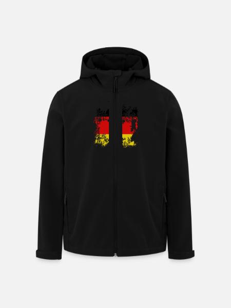 Flagge Deutschland Destroyed Effekt - Recycelte Männer Softshell-Jacke von Stanley/Stella - Schwarz