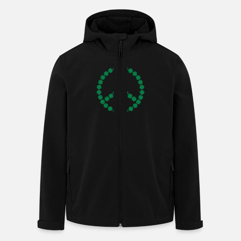 Peace Shamrock - Recycelte Männer Softshell-Jacke von Stanley/Stella - Schwarz