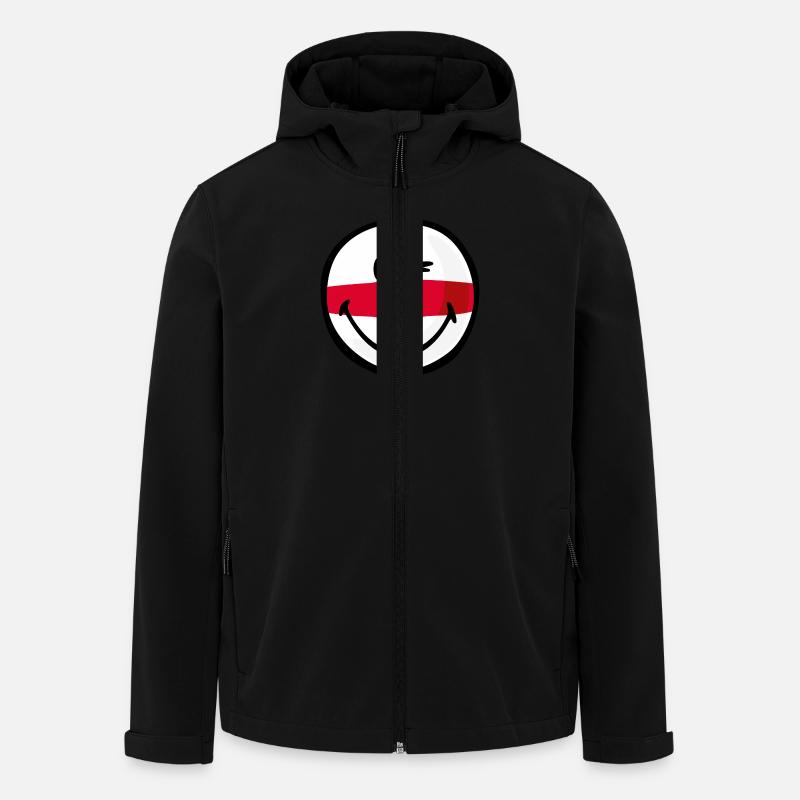 Smiley Flag England - Recycelte Männer Softshell-Jacke von Stanley/Stella - Schwarz