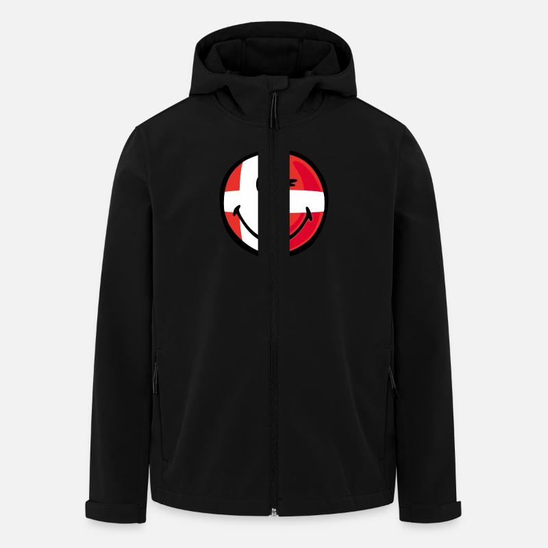 Smiley Flag Denmark - Recycelte Männer Softshell-Jacke von Stanley/Stella - Schwarz