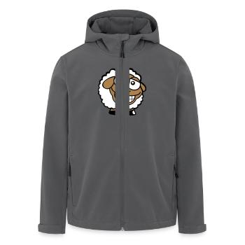 Sheep Grin Looks Stupid Cheeky Smile Happy - Men’s Recycled Softshell Jacket by Stanley/Stella - black - Front - AI Model Male 185 light (185cm)