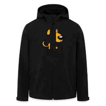 Dog, Crazy, Small, Happy, Funny, Silly, Cool - Men’s Recycled Softshell Jacket by Stanley/Stella - black - Front - AI Model Male 185 light (185cm)