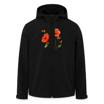 Blumen - Recycelte Männer Softshell-Jacke von Stanley/Stella - Schwarz - Vorne - AI Model Male 185 light (185cm)