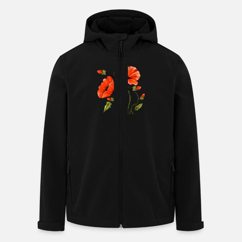 Blumen - Recycelte Männer Softshell-Jacke von Stanley/Stella - Schwarz
