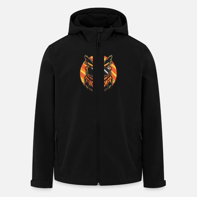hibou bande dessinée cool - Veste softshell homme en polyester recyclé Stanley/Stella - noir