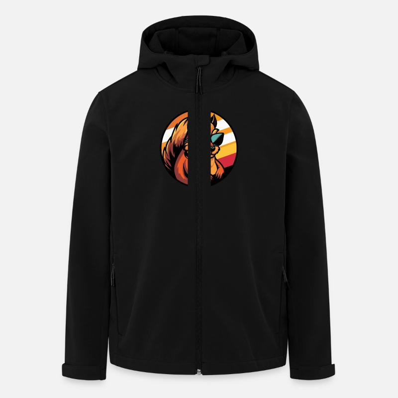 Écureuil Bande dessinée Cool - Veste softshell homme en polyester recyclé Stanley/Stella - noir