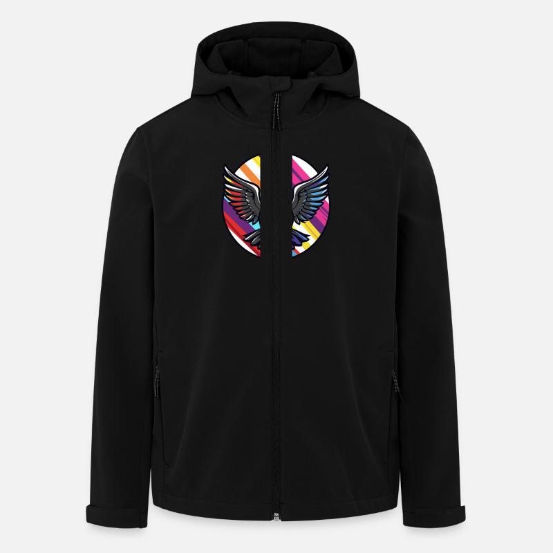 Colombe oiseau bande dessinée cool - Veste softshell homme en polyester recyclé Stanley/Stella - noir