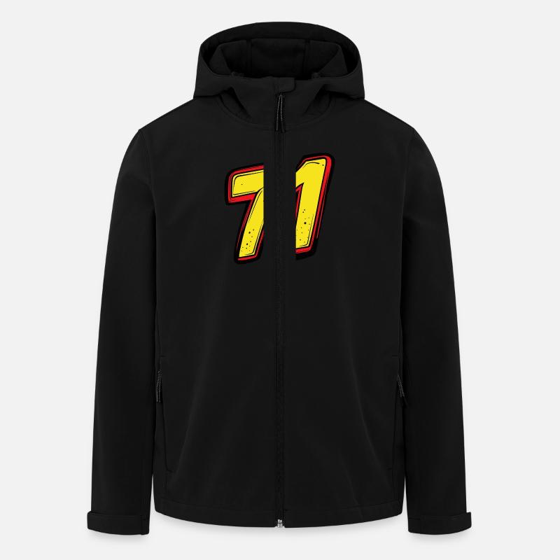 71 Zahl Comic - Recycelte Männer Softshell-Jacke von Stanley/Stella - Schwarz