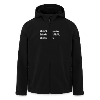 Mein Wintermotto Schicht für Schicht aber stylisch - Recycelte Männer Softshell-Jacke von Stanley/Stella - Schwarz - Vorne - AI Model Male 185 light (185cm)
