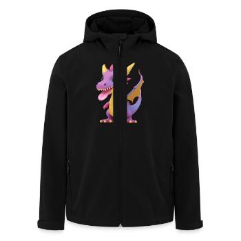 A cute dragon monster with long tongue - Men’s Recycled Softshell Jacket by Stanley/Stella - black - Front - AI Model Male 185 light (185cm)
