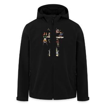 Piratenschiff Auto - Recycelte Männer Softshell-Jacke von Stanley/Stella - Schwarz - Vorne - AI Model Male 185 light (185cm)