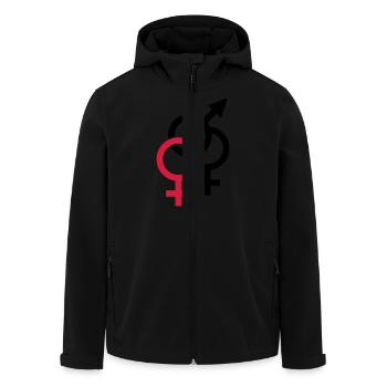 Je suis une femme et BI - Veste softshell homme en polyester recyclé Stanley/Stella - noir - Devant - AI Model Male 185 light (185cm)