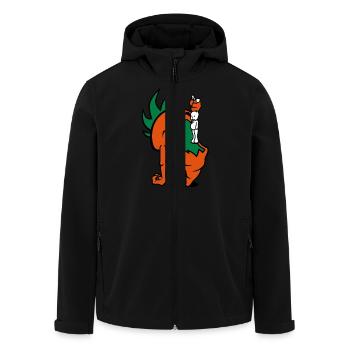Hungry Carrot - Men’s Recycled Softshell Jacket by Stanley/Stella - black - Front - AI Model Male 185 light (185cm)
