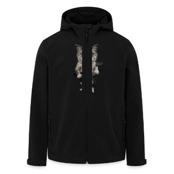 METALCAT - Men’s Recycled Softshell Jacket by Stanley/Stella - black - Front - AI Model Male 185 light (185cm)