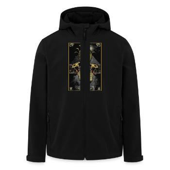 Ancient Night - Men’s Recycled Softshell Jacket by Stanley/Stella - black - Front - AI Model Male 185 light (185cm)
