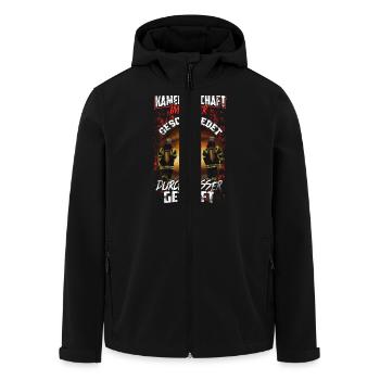Feuerwehr - Kameradschaft - Recycelte Männer Softshell-Jacke von Stanley/Stella - Schwarz - Vorne - AI Model Male 185 light (185cm)