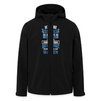 WAFFEN - Recycelte Männer Softshell-Jacke von Stanley/Stella - Schwarz - Vorne - AI Model Male 185 light (185cm)