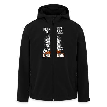 Feuerwehr Feuerwehrmann Feuerwehrfrau Träume - Recycelte Männer Softshell-Jacke von Stanley/Stella - Schwarz - Vorne - AI Model Male 185 light (185cm)