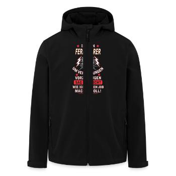 FERNFAHRER - Recycelte Männer Softshell-Jacke von Stanley/Stella - Schwarz - Vorne - AI Model Male 185 light (185cm)